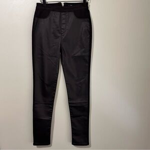 Forever 21 Faux Leather Flat Front Panel Rear Zipper Pants Mixed Medium